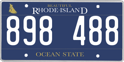 RI license plate 898488