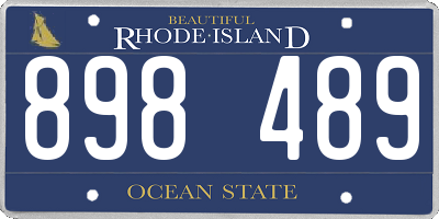 RI license plate 898489