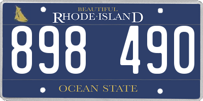 RI license plate 898490