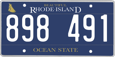 RI license plate 898491