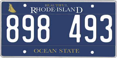 RI license plate 898493