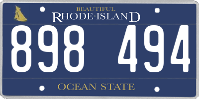 RI license plate 898494