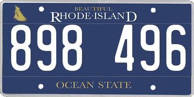 RI license plate 898496