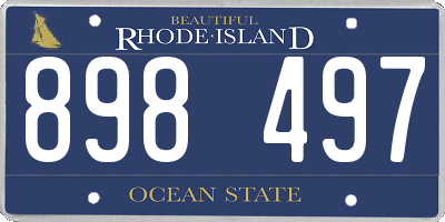RI license plate 898497