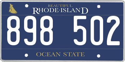 RI license plate 898502