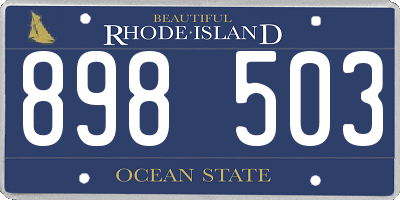 RI license plate 898503