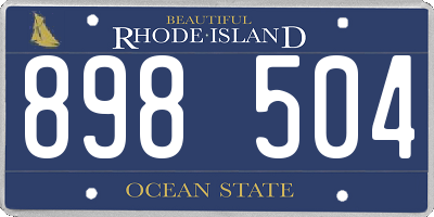 RI license plate 898504