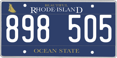 RI license plate 898505