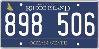 RI license plate 898506