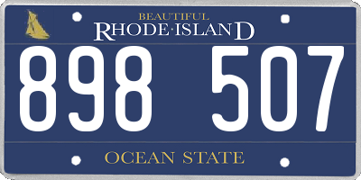 RI license plate 898507