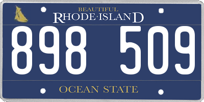 RI license plate 898509
