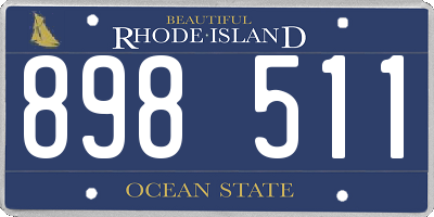 RI license plate 898511