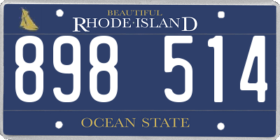 RI license plate 898514