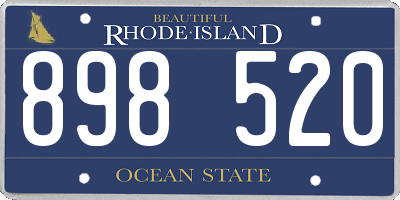 RI license plate 898520