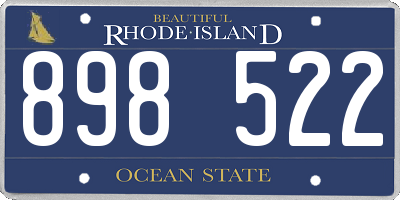 RI license plate 898522