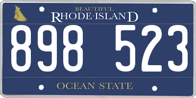 RI license plate 898523