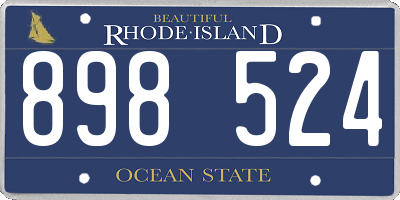 RI license plate 898524