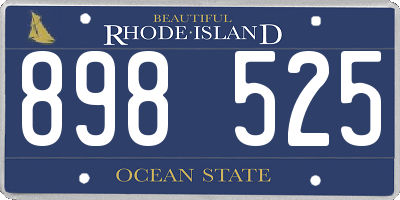 RI license plate 898525