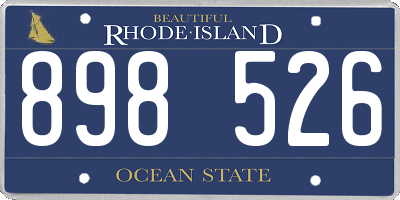 RI license plate 898526