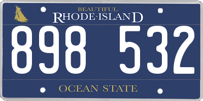 RI license plate 898532