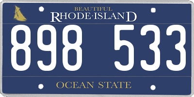 RI license plate 898533