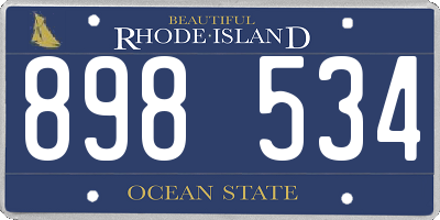 RI license plate 898534