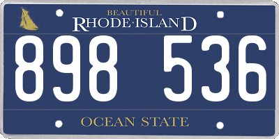 RI license plate 898536