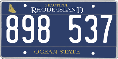 RI license plate 898537