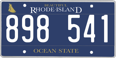 RI license plate 898541