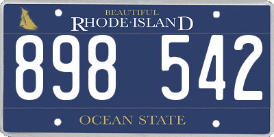 RI license plate 898542