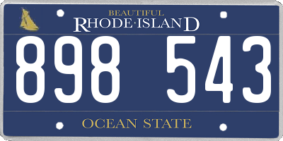 RI license plate 898543