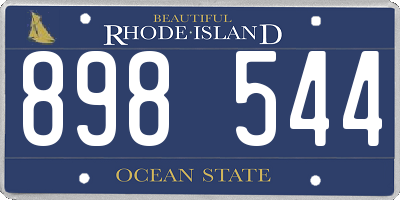 RI license plate 898544
