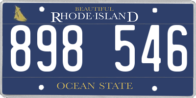 RI license plate 898546