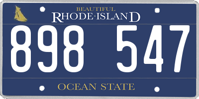 RI license plate 898547