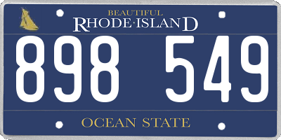 RI license plate 898549