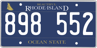 RI license plate 898552