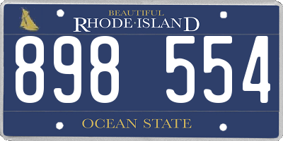 RI license plate 898554