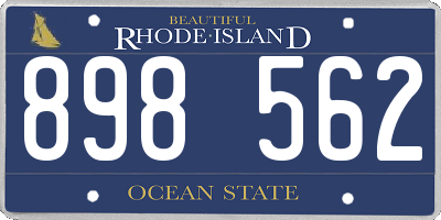 RI license plate 898562