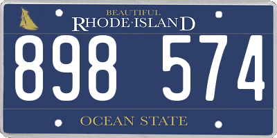 RI license plate 898574