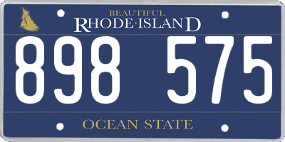 RI license plate 898575