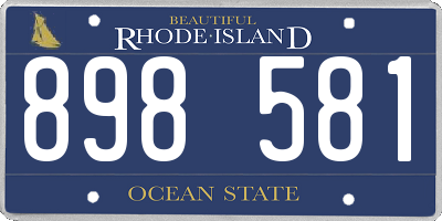 RI license plate 898581