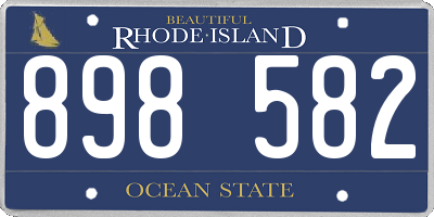 RI license plate 898582