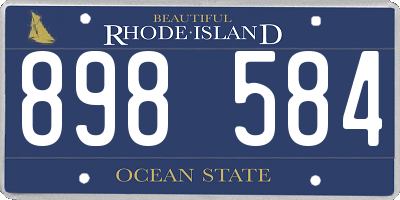 RI license plate 898584