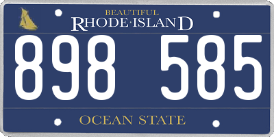 RI license plate 898585