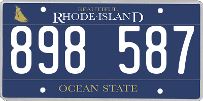 RI license plate 898587
