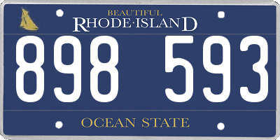 RI license plate 898593