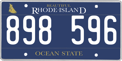 RI license plate 898596