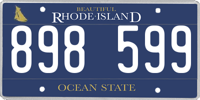 RI license plate 898599