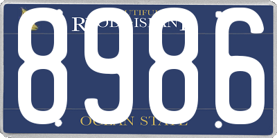 RI license plate 8986
