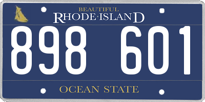 RI license plate 898601
